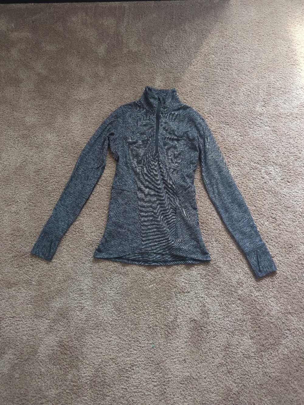Lululemon Kanto Catch Me 1/2 Zip Quarter Henley Black Heathered Gray Size 2